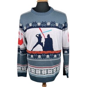 Numskull Star Wars Empire Strikes Back Fair Isle Long Sleeve Sweater Size Large
